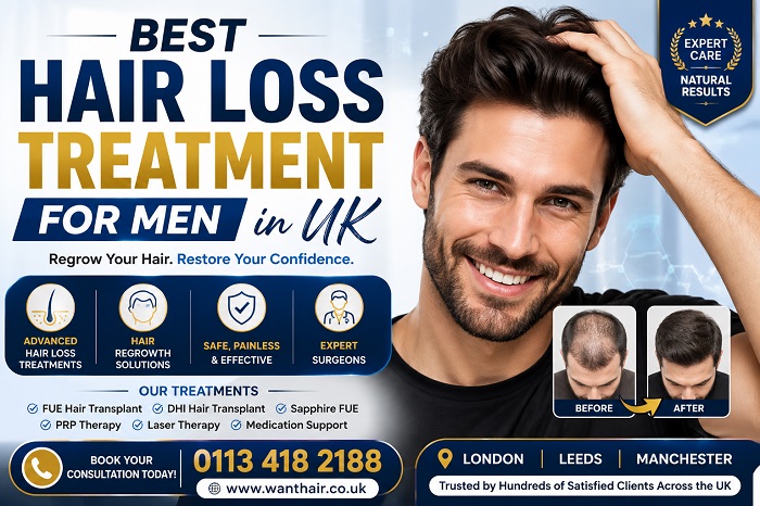 Leading UK Clinic for Men’s Hair Loss Treatment
