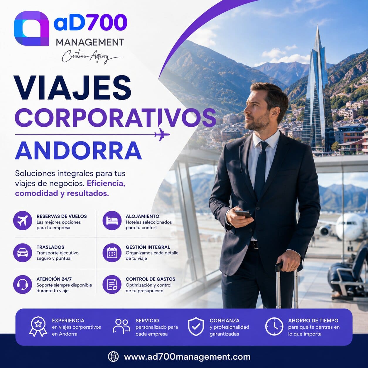 Viajes Corporativos Andorra: Gestión Profesional con Ad700 Management