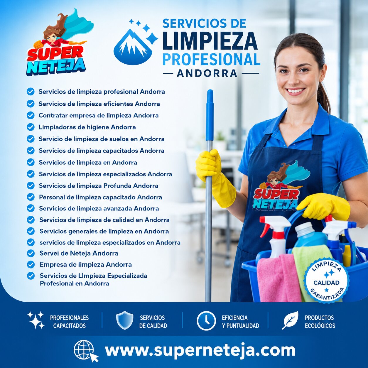 Servicios de limpieza en Andorra para Hogares, Oficinas y Empresas