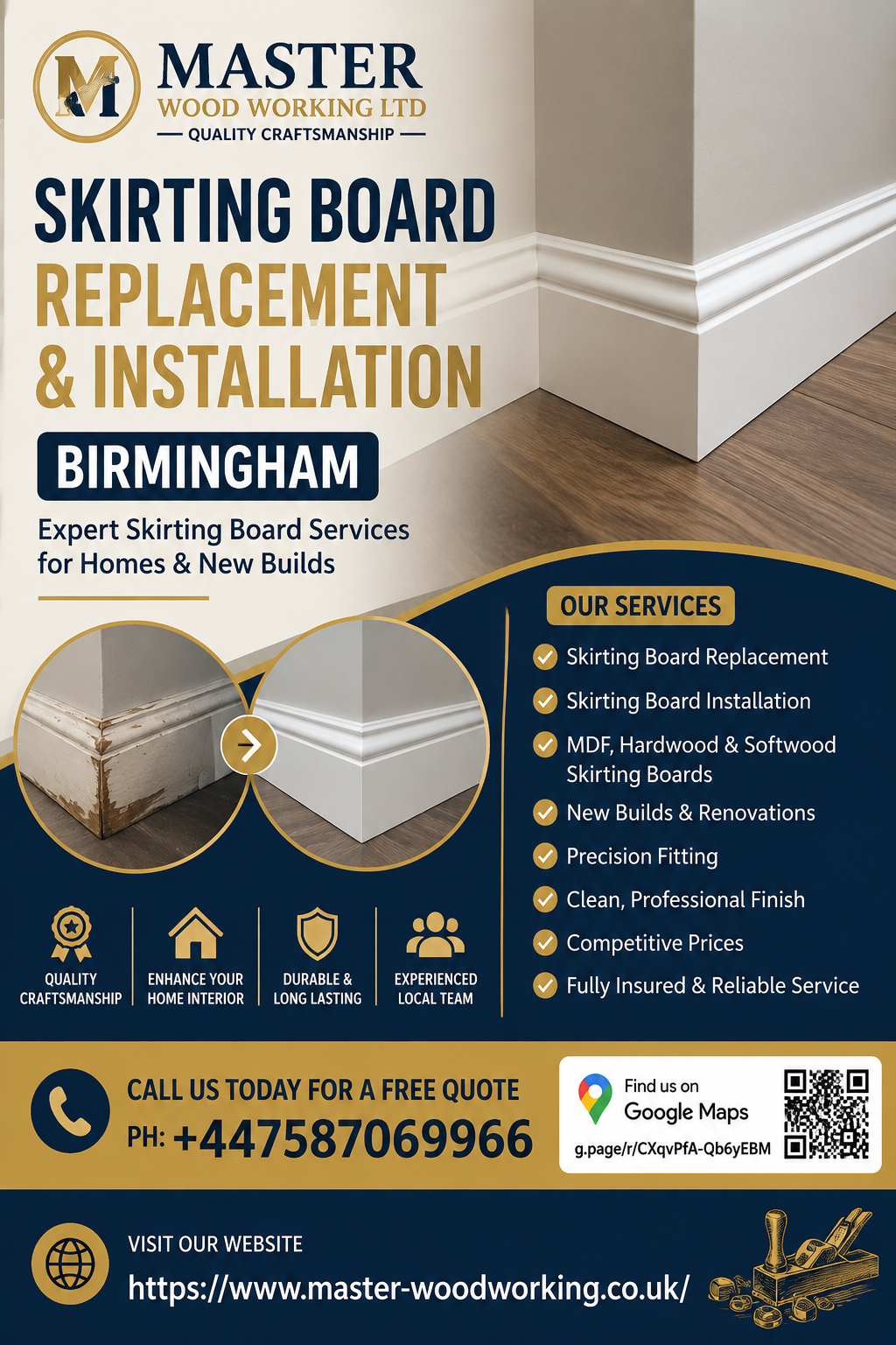 Skirting Board Replacement & Installation Birmingham