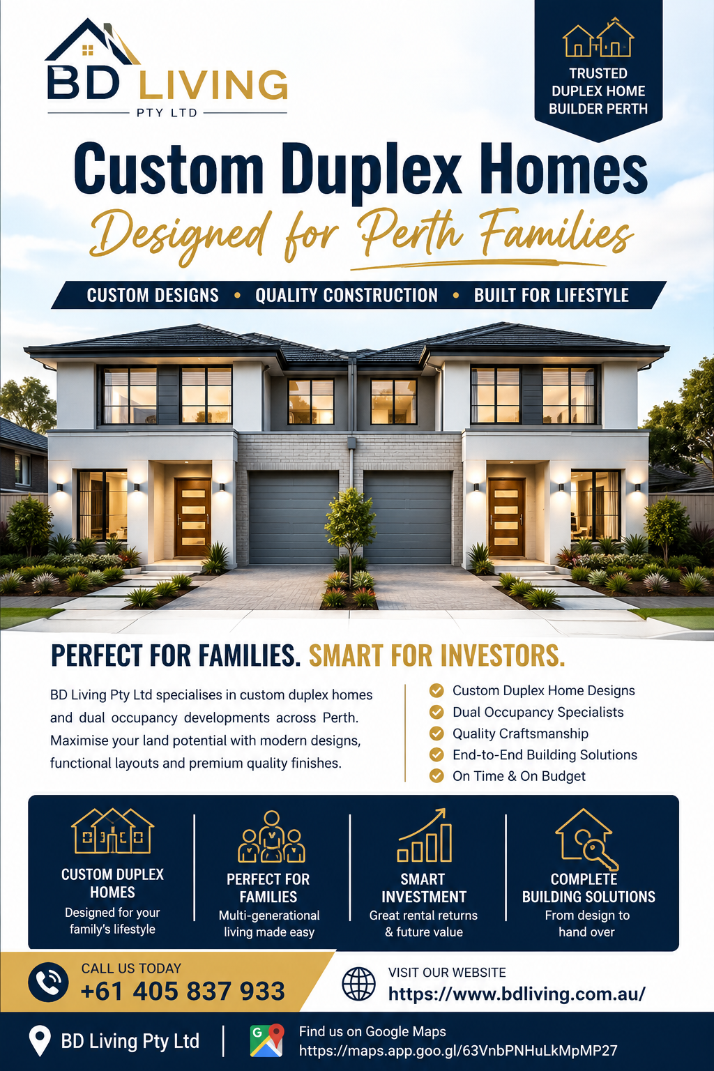 Custom Duplex Homes Designed for Perth Families